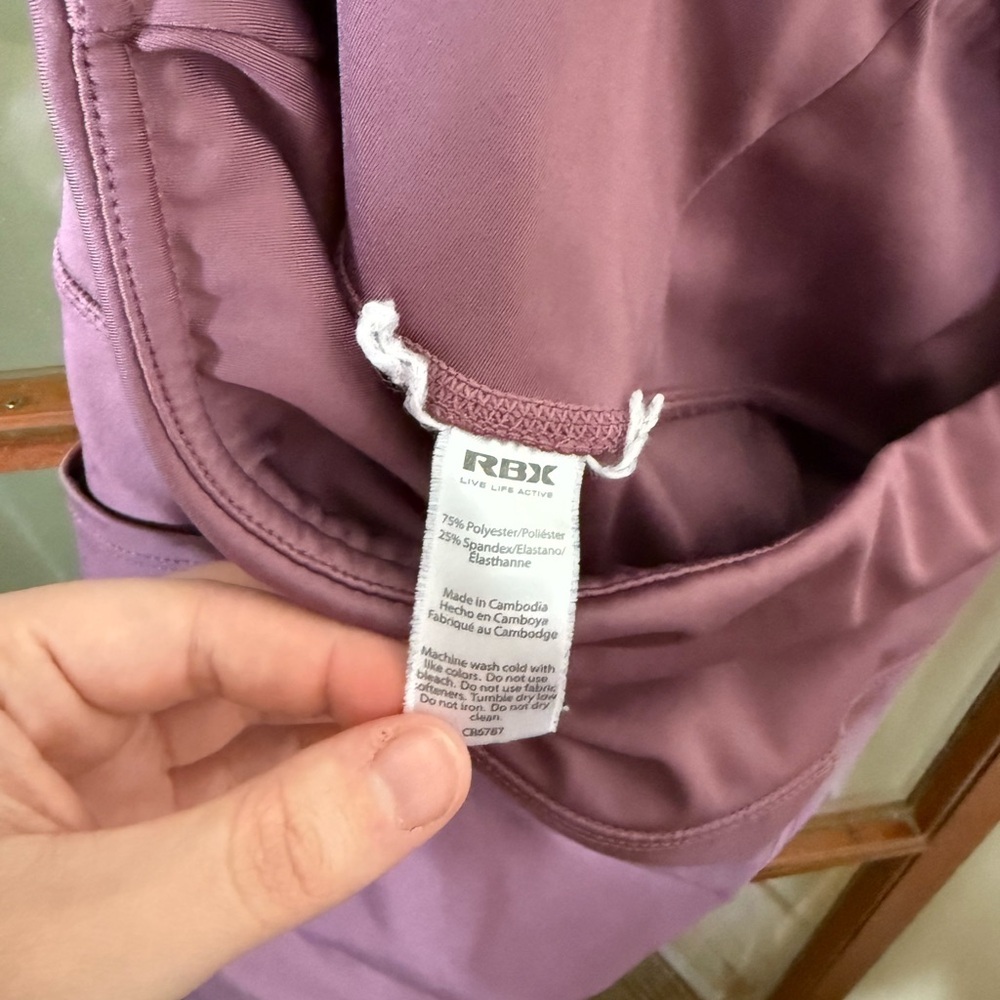RBX 7/8 Length Mauve Activewear Leggings Side Pockets Size XL Yoga Workout - Picture 4 of 5